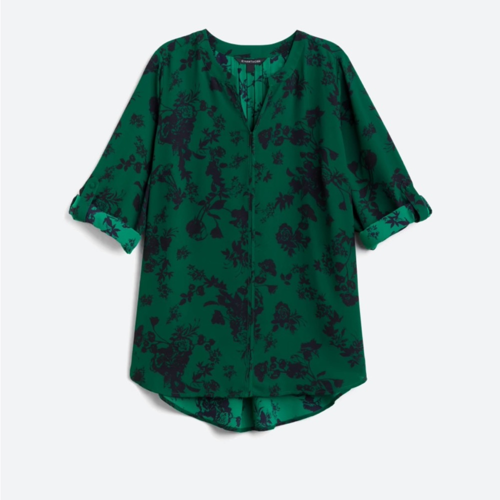 41 HAWTHORN- FAUX LEATHER DETAIL 3Q SLV BLOUSE (REF KARIE)- 1X-Stitch Fix item